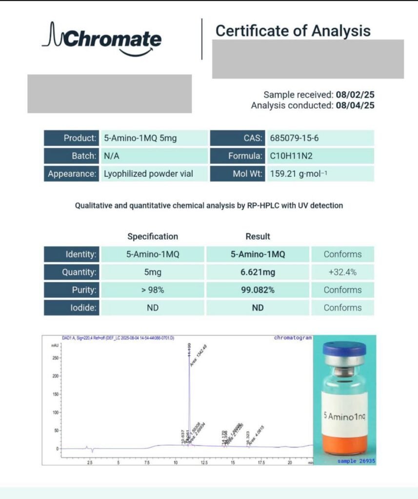 5-Amino-1mq 5mg COA